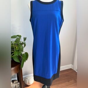 Ralph Lauren Blue & Black Sleeveless Sheath Dress